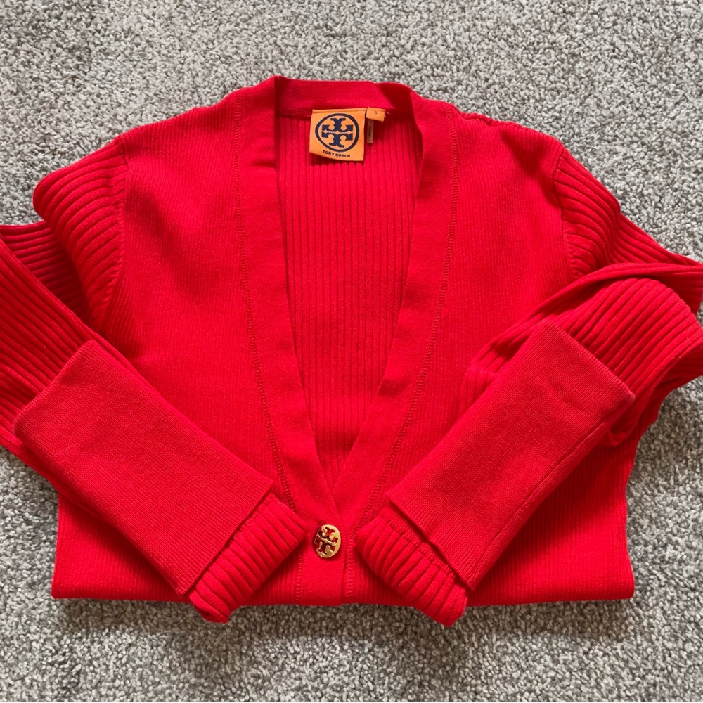 Tory Burch Vibrant Red Cotton Sweater